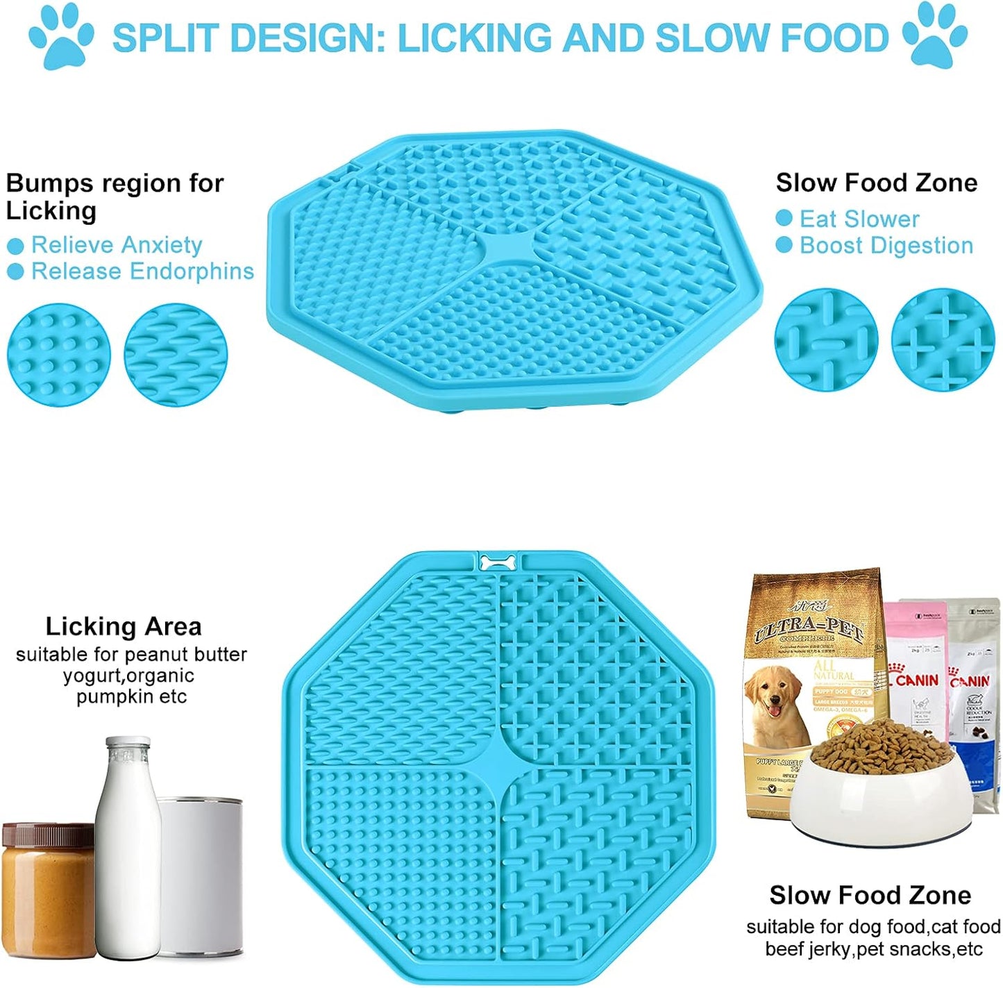 Premium Lick Mat for Dogs and Cats - Anxiety Relief & Boredom Buster with Suction Cups - Perfect for Treats, Bathing, and Grooming