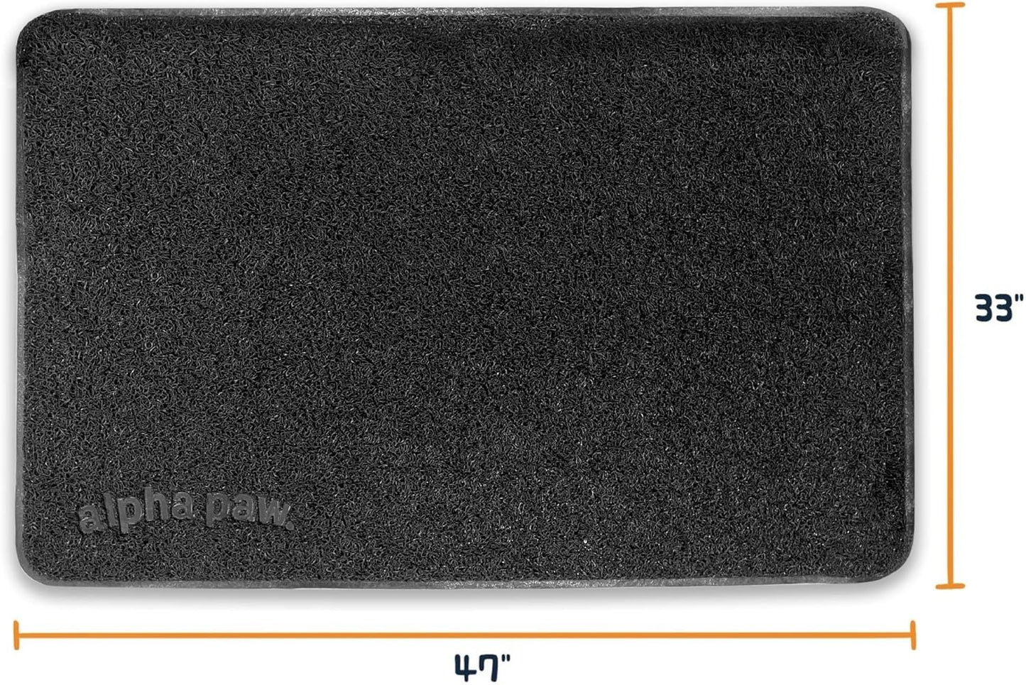 Extra Large Non-Slip Cat Litter Mat - Ultimate Litter Catcher for House Cats - Easy to Clean and Safe for Your Furry Friends - Black (47" x 33")