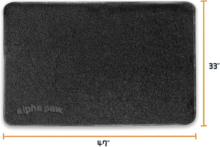 Extra Large Non-Slip Cat Litter Mat - Ultimate Litter Catcher for House Cats - Easy to Clean and Safe for Your Furry Friends - Black (47" x 33")