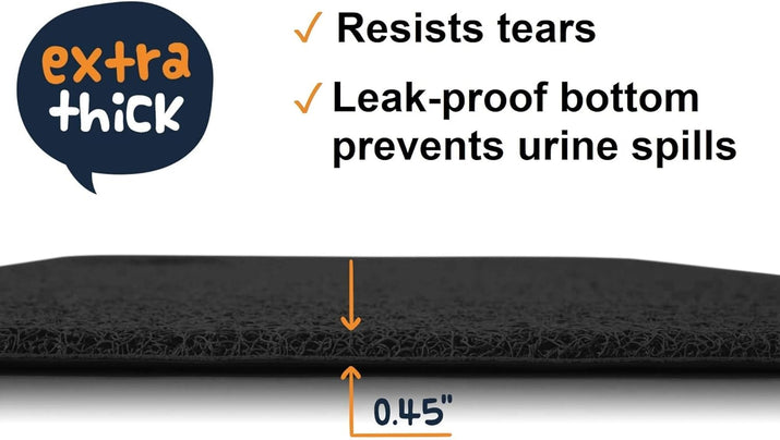 Extra Large Non-Slip Cat Litter Mat - Ultimate Litter Catcher for House Cats - Easy to Clean and Safe for Your Furry Friends - Black (47" x 33")