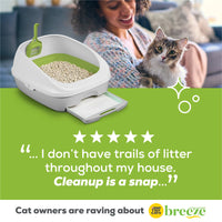 Tidy Cats Breeze Unscented Cat Litter Refill - 99.9% Dust Free, Perfect for Multi-Cat Homes, 4 Pack of Zeolite Pellets