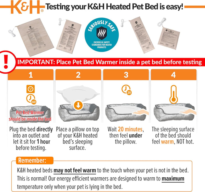 Transform Your Pet's Comfort with the K&H Extra-Large Heated Pet Bed Warmer - Waterproof, Automatic Temperature Control for Ultimate Relaxation