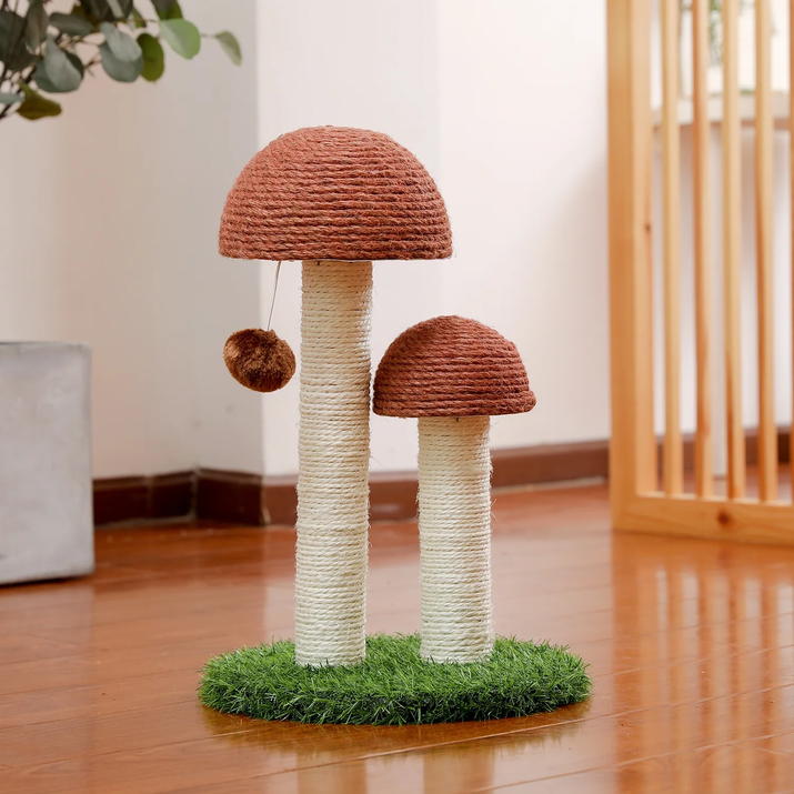 Adorable 2 Mushrooms Cat Scratching Post - 19
