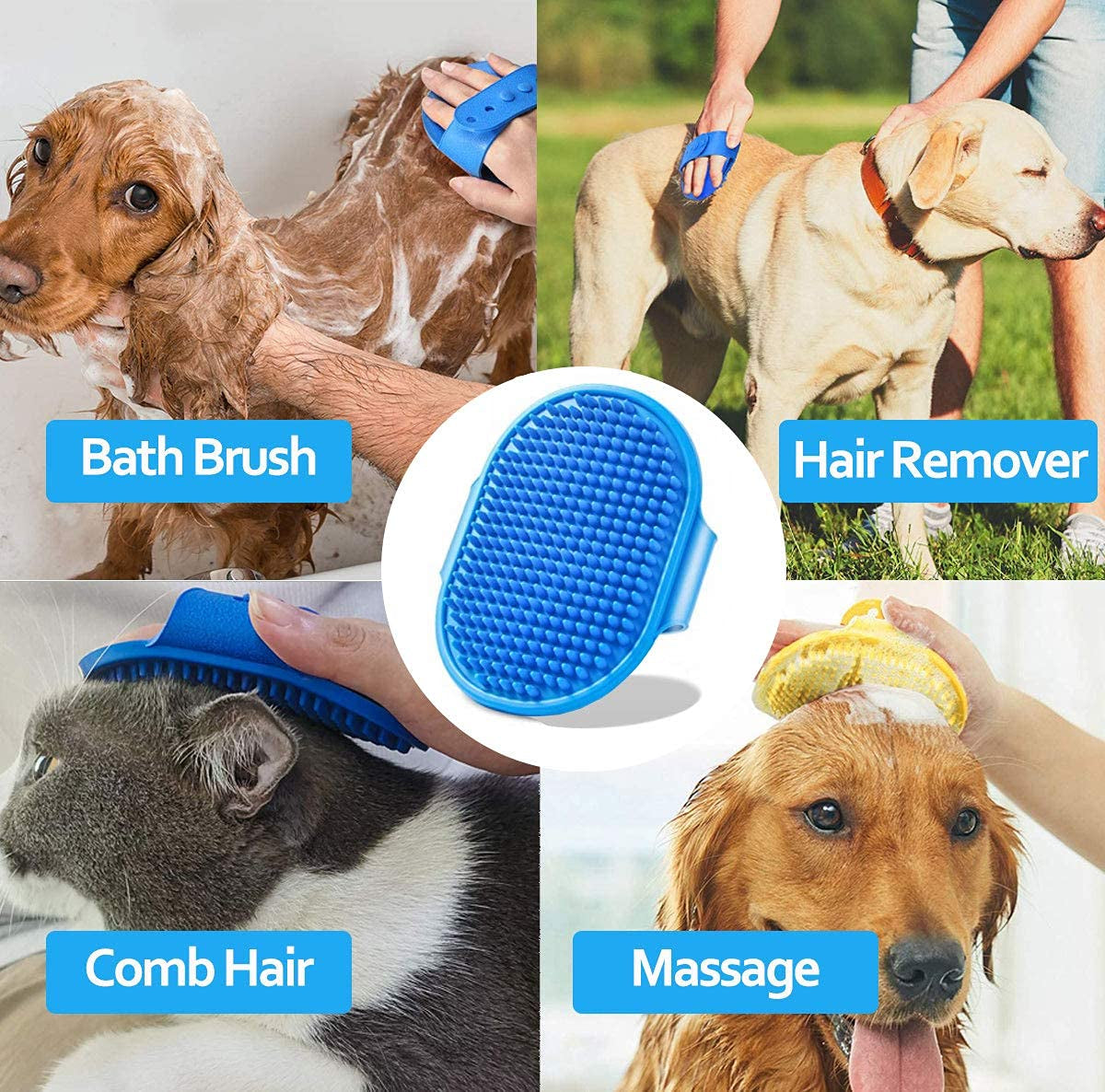 Ultimate 4-Piece Portable Dog Paw Washer Cleaner Set - 2-in-1 Silicone Cleaning Brush, Feet Cleaner Cup, Premium Towel, Finger Toothbrush & Pet Grooming Bath Brush for Dogs & Cats (Large)