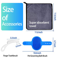 Ultimate 4-Piece Portable Dog Paw Washer Cleaner Set - 2-in-1 Silicone Cleaning Brush, Feet Cleaner Cup, Premium Towel, Finger Toothbrush & Pet Grooming Bath Brush for Dogs & Cats (Large)