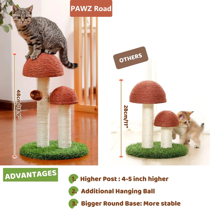 Adorable 2 Mushrooms Cat Scratching Post - 19