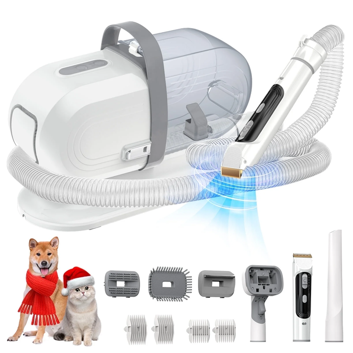 Revolutionary Pet Grooming Vacuum: 13000Pa Suction, 5-in-1 Kit for Effortless Dog & Cat Grooming at Home!