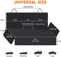 Ultimate Waterproof Dog Car Seat Cover - Non-Slip Bench Protector for Cars, Trucks & SUVs - Perfect for Pets and Kids - Adjustable with Seat Belts - Black