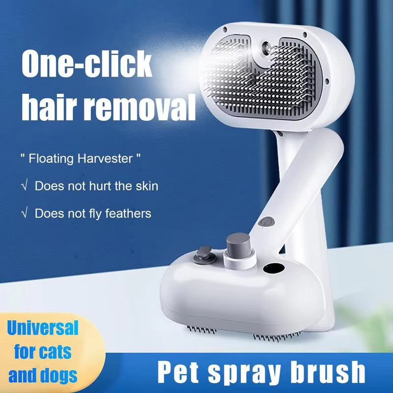 Revolutionary Pet Hair Remover Brush for Dogs and Cats - Self-Cleaning, Ergonomic Design with Unique Spray Function for Effortless Grooming