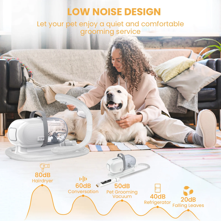 Revolutionary Pet Grooming Vacuum: 13000Pa Suction, 5-in-1 Kit for Effortless Dog & Cat Grooming at Home!