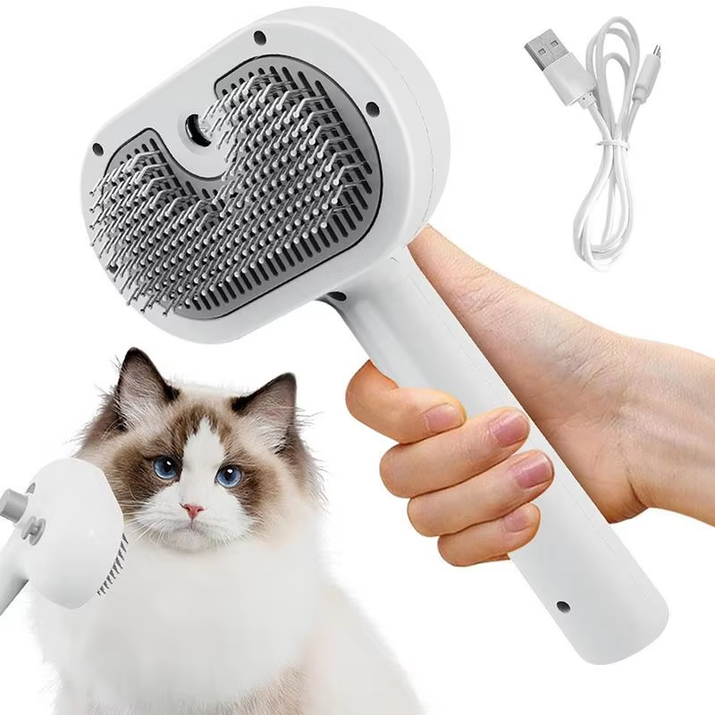 Revolutionary Pet Hair Remover Brush for Dogs and Cats - Self-Cleaning, Ergonomic Design with Unique Spray Function for Effortless Grooming