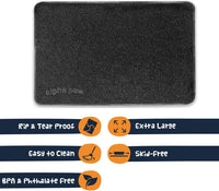 Extra Large Non-Slip Cat Litter Mat - Ultimate Litter Catcher for House Cats - Easy to Clean and Safe for Your Furry Friends - Black (47" x 33")