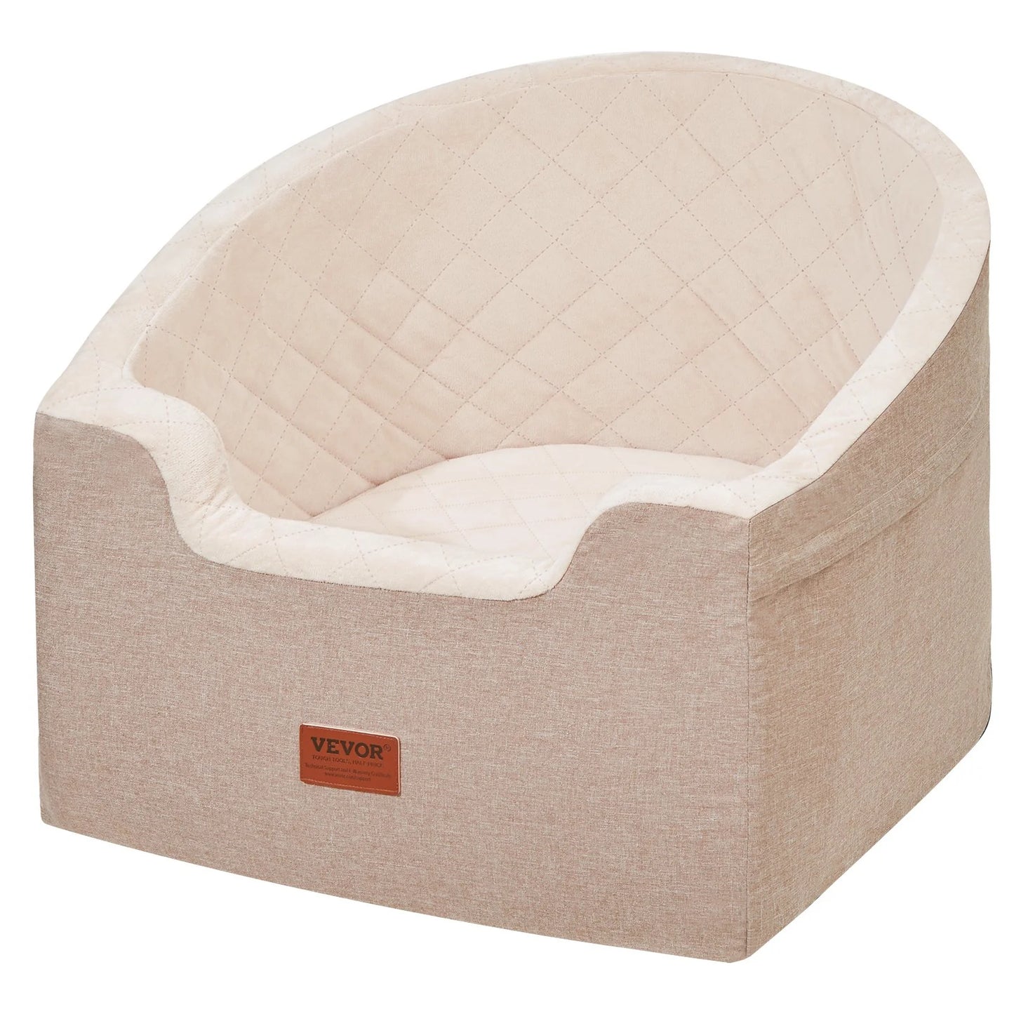 Elevate Your Dog's Travel Experience with the VEVOR Dog Booster Car Seat - Perfect for Small to Medium Dogs Up to 55 Lbs in Stylish Brown