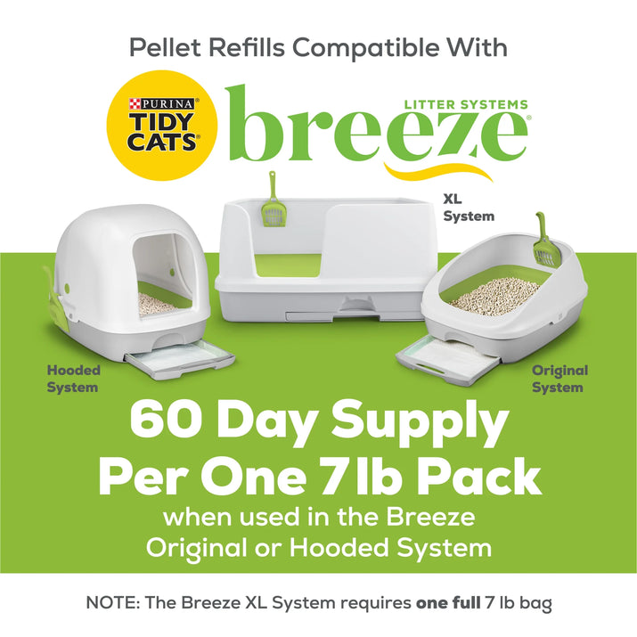 Tidy Cats Breeze Unscented Cat Litter Refill - 99.9% Dust Free, Perfect for Multi-Cat Homes, 4 Pack of Zeolite Pellets