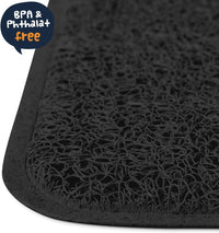 Extra Large Non-Slip Cat Litter Mat - Ultimate Litter Catcher for House Cats - Easy to Clean and Safe for Your Furry Friends - Black (47" x 33")