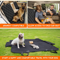 Ultimate Waterproof Dog Car Seat Cover - Non-Slip Bench Protector for Cars, Trucks & SUVs - Perfect for Pets and Kids - Adjustable with Seat Belts - Black