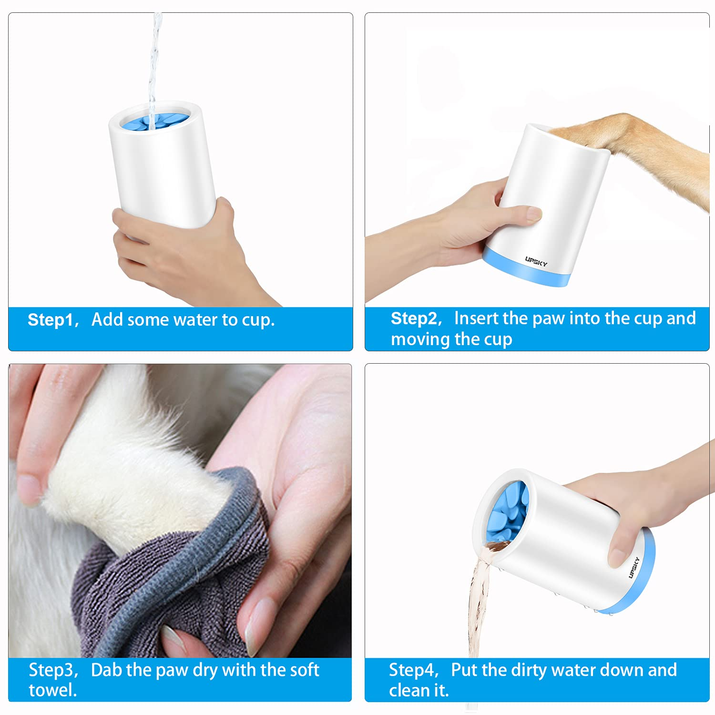 Ultimate Dog Paw Cleaner – Soft Silicone Foot Washer for Medium Dogs in Blue – Effortlessly Keep Your Home Clean!