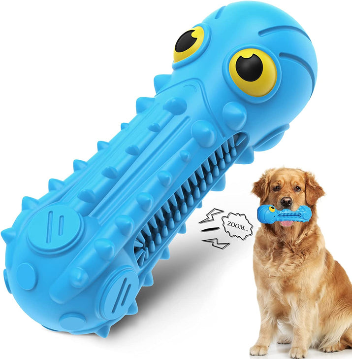 Durable Blue Dog Chew Toy for Aggressive Chewers - Interactive Squeaky Toy for Medium to Large Dogs, Perfect for Training and Teething