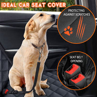 Ultimate Waterproof Dog Car Seat Cover - Non-Slip Bench Protector for Cars, Trucks & SUVs - Perfect for Pets and Kids - Adjustable with Seat Belts - Black