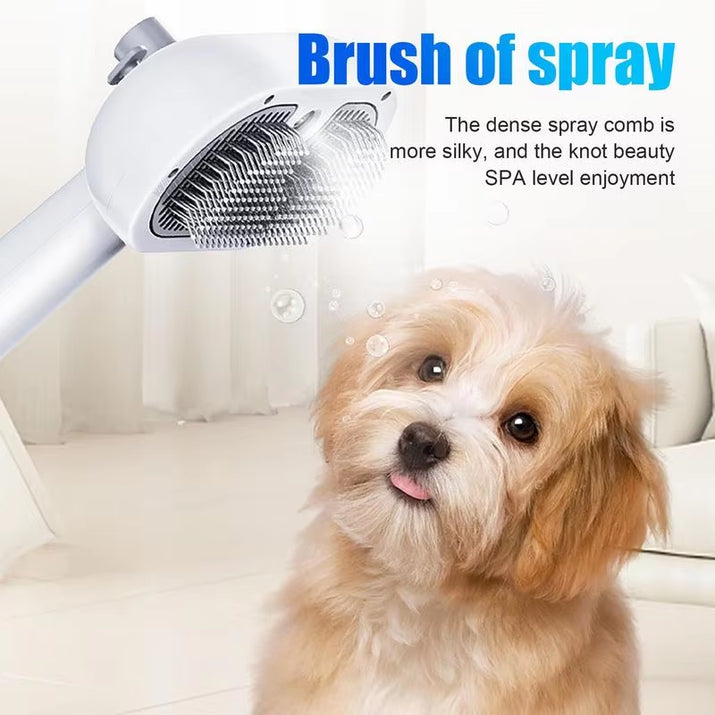 Revolutionary Pet Hair Remover Brush for Dogs and Cats - Self-Cleaning, Ergonomic Design with Unique Spray Function for Effortless Grooming