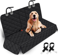 Ultimate Waterproof Dog Car Seat Cover - Non-Slip Bench Protector for Cars, Trucks & SUVs - Perfect for Pets and Kids - Adjustable with Seat Belts - Black