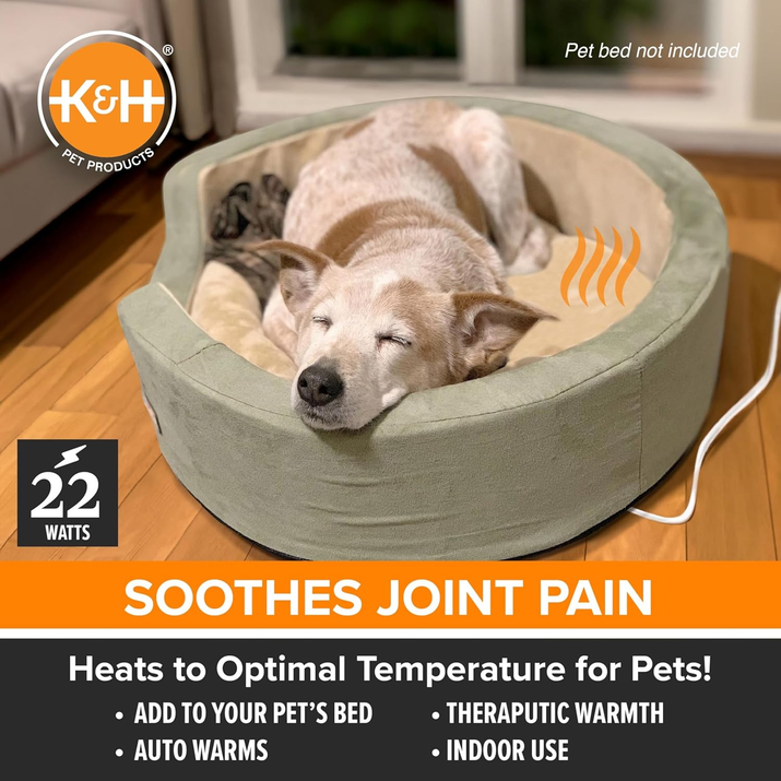 Transform Your Pet's Comfort with the K&H Extra-Large Heated Pet Bed Warmer - Waterproof, Automatic Temperature Control for Ultimate Relaxation