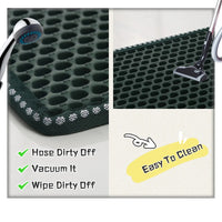 Double Layer Waterproof Cat Litter Trapping Mat - Keep Your Home Clean and Your Cat Happy in Vibrant Green