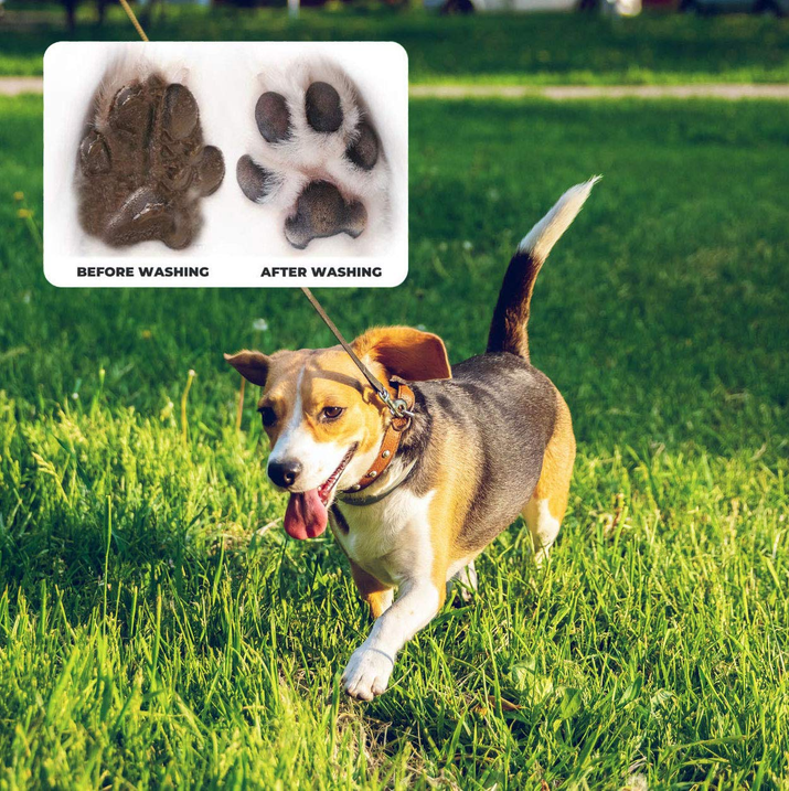 Ultimate 4-Piece Portable Dog Paw Washer Cleaner Set - 2-in-1 Silicone Cleaning Brush, Feet Cleaner Cup, Premium Towel, Finger Toothbrush & Pet Grooming Bath Brush for Dogs & Cats (Large)