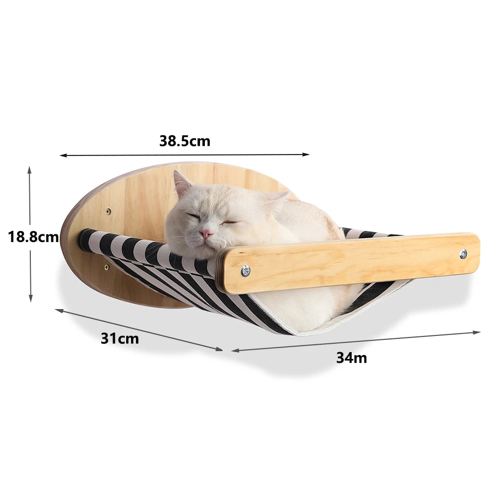 Elevate Your Cat's Playtime with Our Stylish Wall Climbing Shelf - Multi-Functional Cat Tree with Scratching Post, Bed, and Hiding House