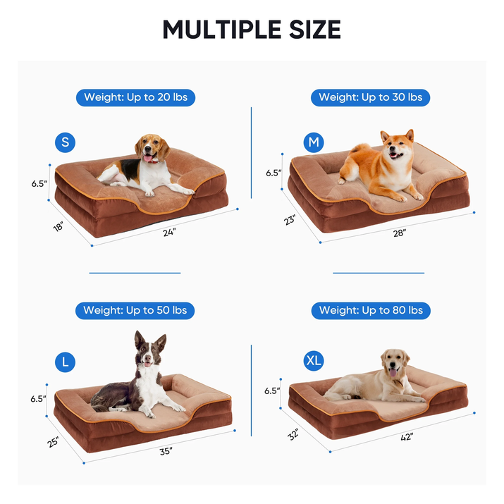Cozy Brown Orthopedic Dog Bed - 24