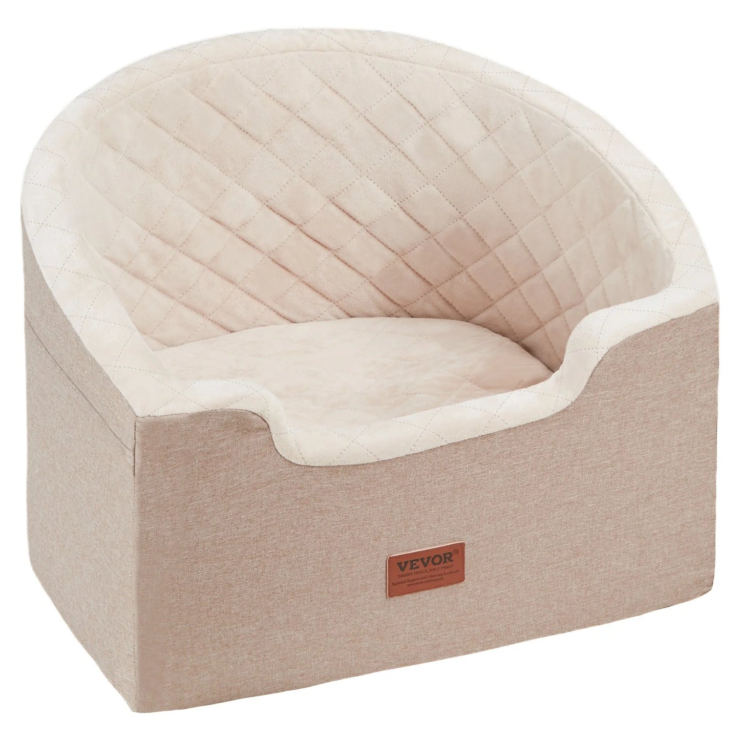 Elevate Your Dog's Travel Experience with the VEVOR Dog Booster Car Seat - Perfect for Small to Medium Dogs Up to 55 Lbs in Stylish Brown