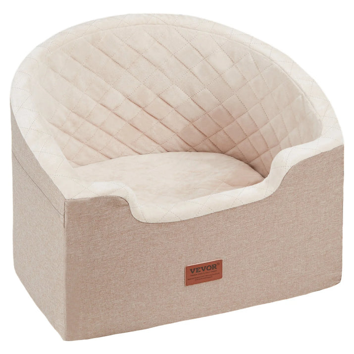 Elevate Your Dog's Travel Experience with the VEVOR Dog Booster Car Seat - Perfect for Small to Medium Dogs Up to 55 Lbs in Stylish Brown