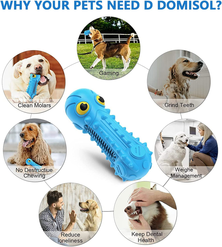 Durable Blue Dog Chew Toy for Aggressive Chewers - Interactive Squeaky Toy for Medium to Large Dogs, Perfect for Training and Teething