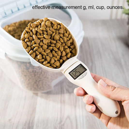 Precision Pet Food Measuring Scoop - Digital Scale with LED Display for Dogs and Cats