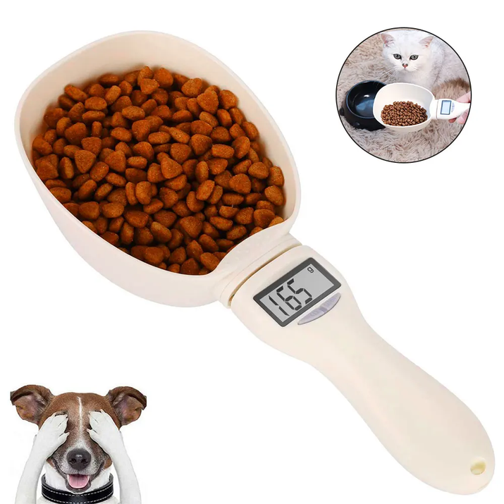 Precision Pet Food Measuring Scoop - Digital Scale with LED Display for Dogs and Cats
