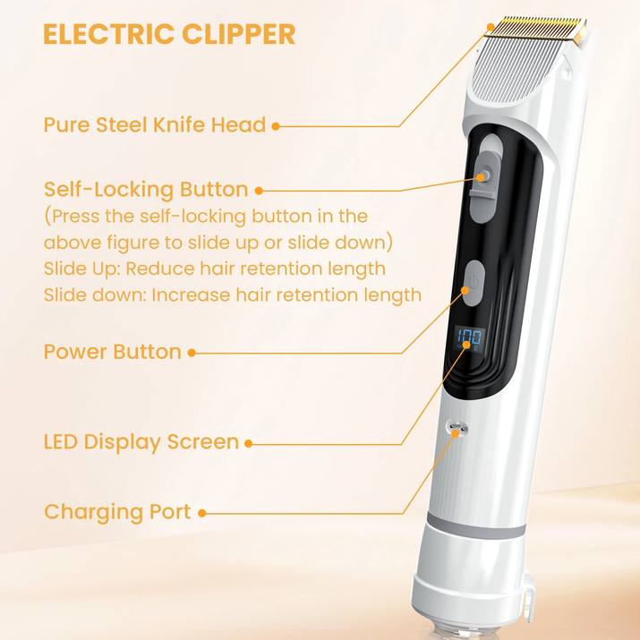 Revolutionary Pet Grooming Vacuum: 13000Pa Suction, 5-in-1 Kit for Effortless Dog & Cat Grooming at Home!