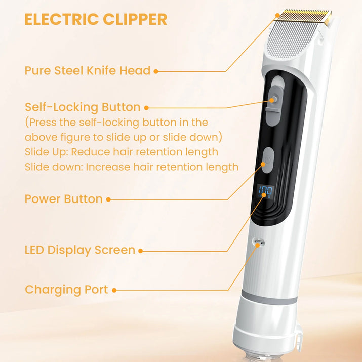 Revolutionary Pet Grooming Vacuum: 13000Pa Suction, 5-in-1 Kit for Effortless Dog & Cat Grooming at Home!