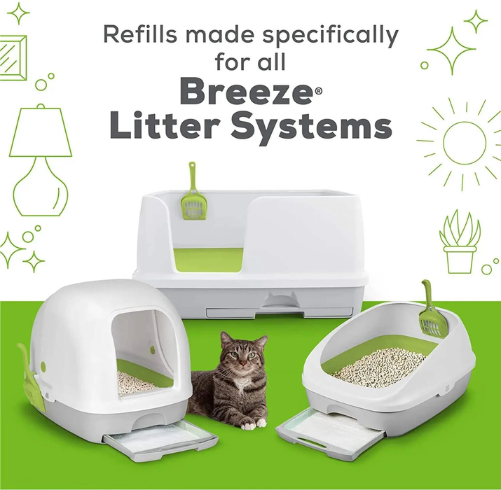 Tidy Cats Breeze Unscented Cat Litter Refill - 99.9% Dust Free, Perfect for Multi-Cat Homes, 4 Pack of Zeolite Pellets