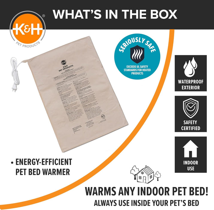 Transform Your Pet's Comfort with the K&H Extra-Large Heated Pet Bed Warmer - Waterproof, Automatic Temperature Control for Ultimate Relaxation